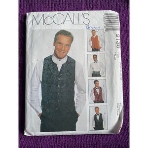 McCalls 9136 mens vest bow tie cummerbund pattern size 36 38 40